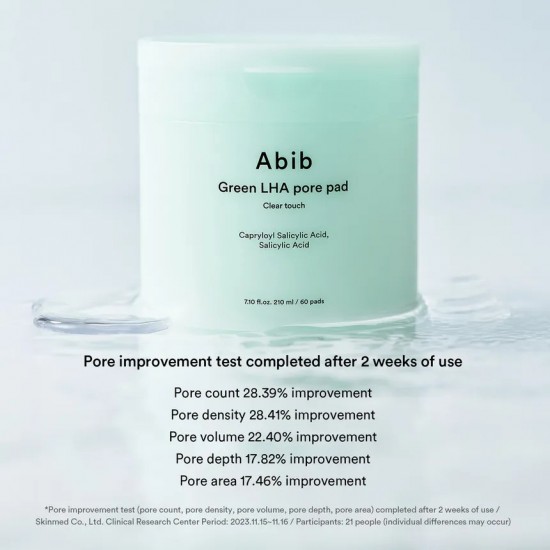 Abib Green LHA Pore Pad - Clear Touch 80pcs Abib Green LHA Pore Pad - Clear Touch 80pcs
