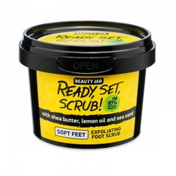 Beauty Jar - “READY, SET, SCRUB!” - Exfoliating Foot Scrub with Shea Butter, Lemon Oil & Sea Sand 135ml