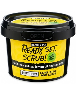 Beauty Jar - “READY, SET, SCRUB!” - Exfoliating Foot Scrub with Shea Butter, Lemon Oil & Sea Sand 135ml