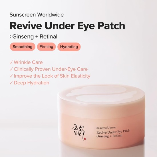BEAUTY OF JOSEON - Revive Under Eye Patch Ginseng Retinal 60pcs BEAUTY OF JOSEON - Revive Under Eye Patch Ginseng Retinal 60pcs