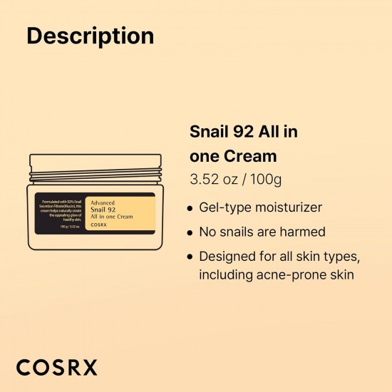 COSRX - Advanced Snail 92 All in One Cream - 100g