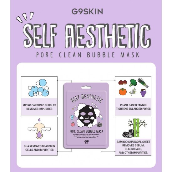 G9 SKIN Self Aesthetic Pore Clean Bubble Mask 1pc G9 SKIN Self Aesthetic Pore Clean Bubble Mask 1pc