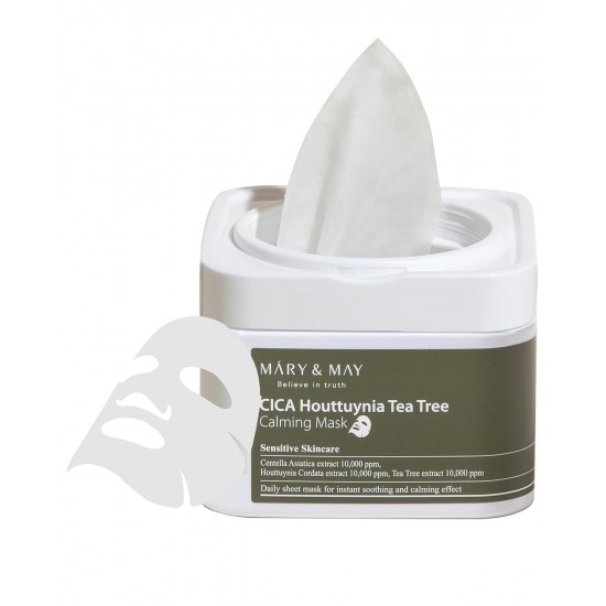 Mary&May Cica Tea Tree - Shoothing Mask 30pcs. Mary&May Cica Tea Tree - Shoothing Mask 30pcs.