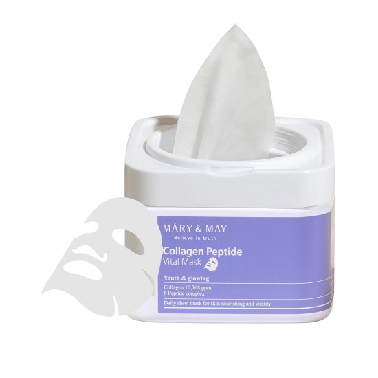Mary&May Collagen Peptide - Vitall Mask 30pcs. Mary&May Collagen Peptide - Vitall Mask 30pcs.