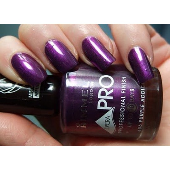 RIMMEL Lycra Pro Professional Finish Nail Polish - Purple Addict 12ml RIMMEL Lycra Pro Professional Finish Nail Polish - Purple Addict 12ml