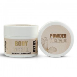 SCANDAL BEAUTY Touch Detox Body Scrub - Powder Tornado  με Αμυγδαλέλαιο, Ενεργό Άνθρακα και Κόκκους Αλατιού με άρωμα Πούδρας 200ml 