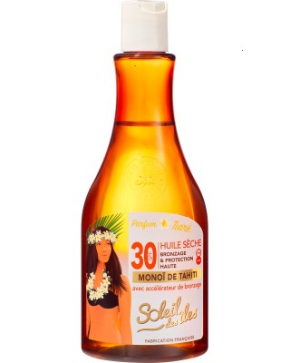 SOLEIL DES ILES Body Oil Intensive Tanning with Monoi De Tahiti SPF30 - Tiare 150ml