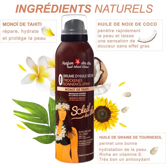 SOLEIL DES ILES Dry Oil Spray with Monoi de Tahiti SPF0 - Des Iles 150ml SOLEIL DES ILES Dry Oil Spray with Monoi de Tahiti SPF0 - Des Iles 150ml