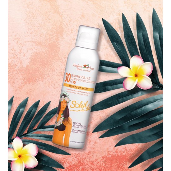 SOLEIL DES ILES Milk Spray with Monoi de Tahiti SPF30 - Coco 150ml SOLEIL DES ILES Milk Spray with Monoi de Tahiti SPF30 - Coco 150ml