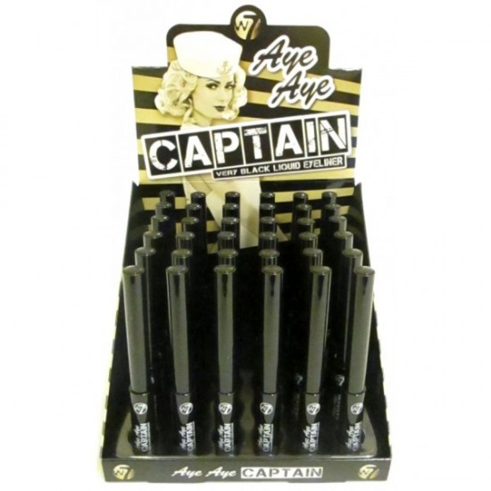 W7 Aye Aye Captain Very Black Liquid Eyeliner 5ml W7 Aye Aye Captain Very Black Liquid Eyeliner 5ml