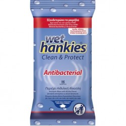Wet Hankies Clean & Fresh Antibacterial - 15 Τμχ
