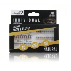 LONDON PRIDE Individual Instant Rich & Fluffy Natural Lashes 4D - Liplock Short  (Cluster 10mm)