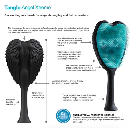 TANGLE ANGEL Xtreme Brush Black/Turquoise